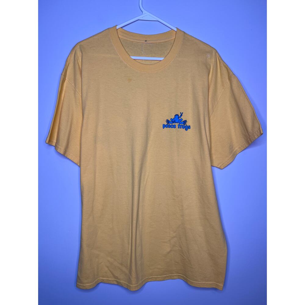 Peace Frogs Embrace Differences Yellow Autism Awareness Puzzle Pieces Shirt XL